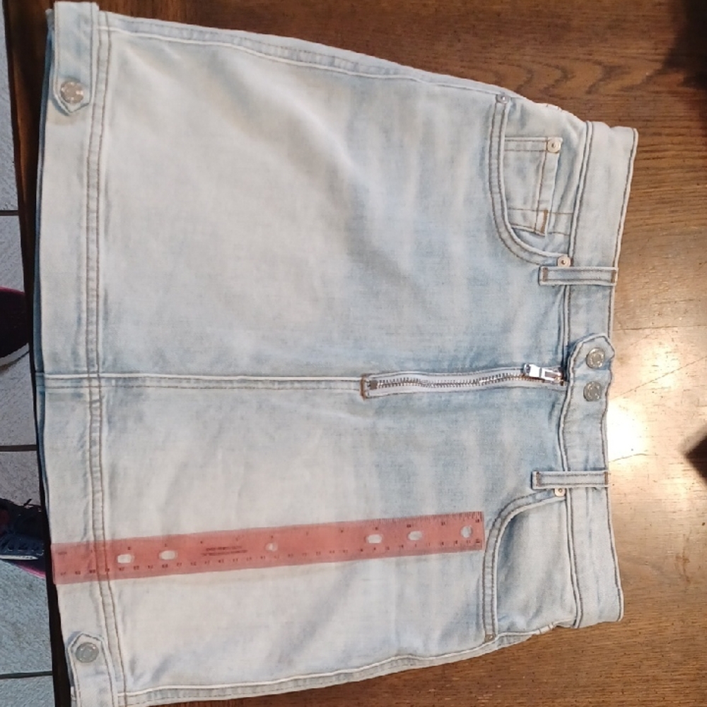 7 For All Mankind Light Blue Denim with Button Detail